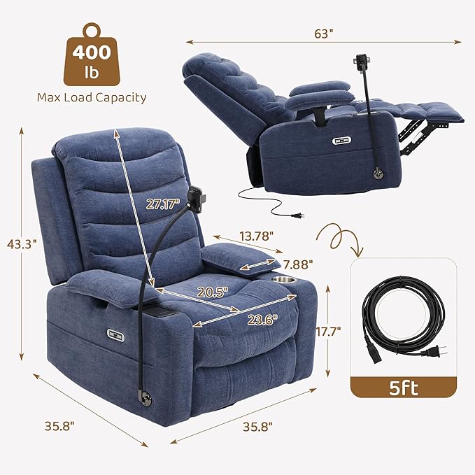 Olela Power Glider Recliner Nursery Chair, Swivel Rocking Chair