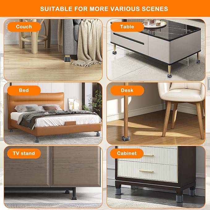 shouwuhho 24 Pack Furniture Risers Adjustable Bed Risers Heavy Duty Lifts