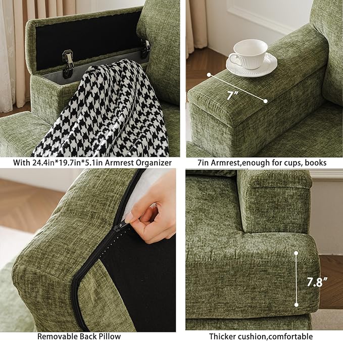 Oversized Living Room Chairs Set of 2, Comfy Accent Chair