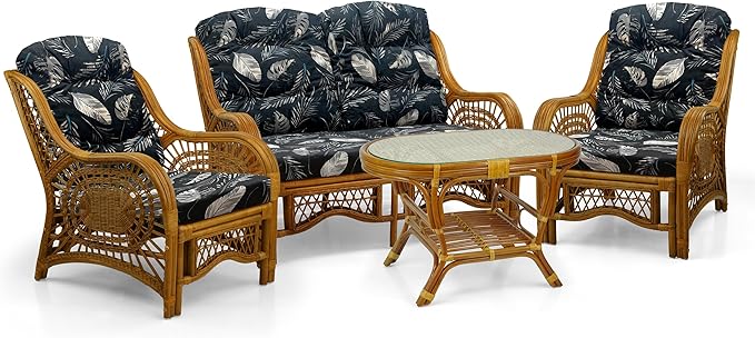 Malibu Lounge Living Accent Armchair Natural Rattan Wicker Handmade Design