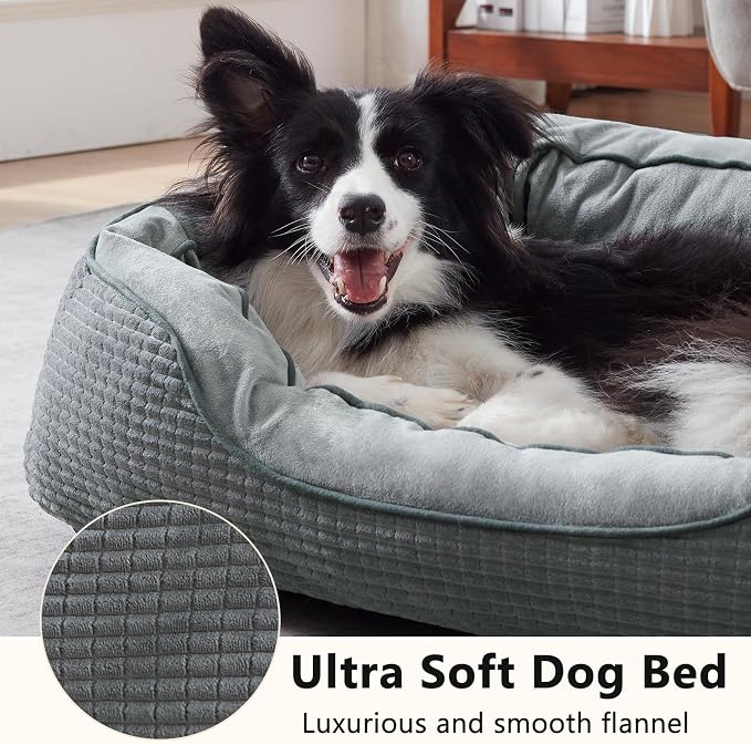 Dog Beds for Small Medium Large Dogs & Cats. Washable Pet Bed, Orthopedic Dog Sofa Bed, Soft Calming Sleeping Warming Puppy Bed (Star-Grey, Medium-(25’’x 21’’x 8’’))