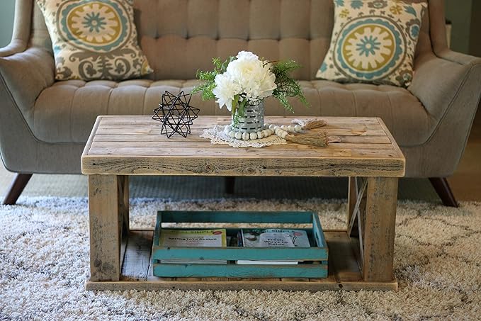 Doug and Cristy Designs Natural Wooden X Leg Coffee Table