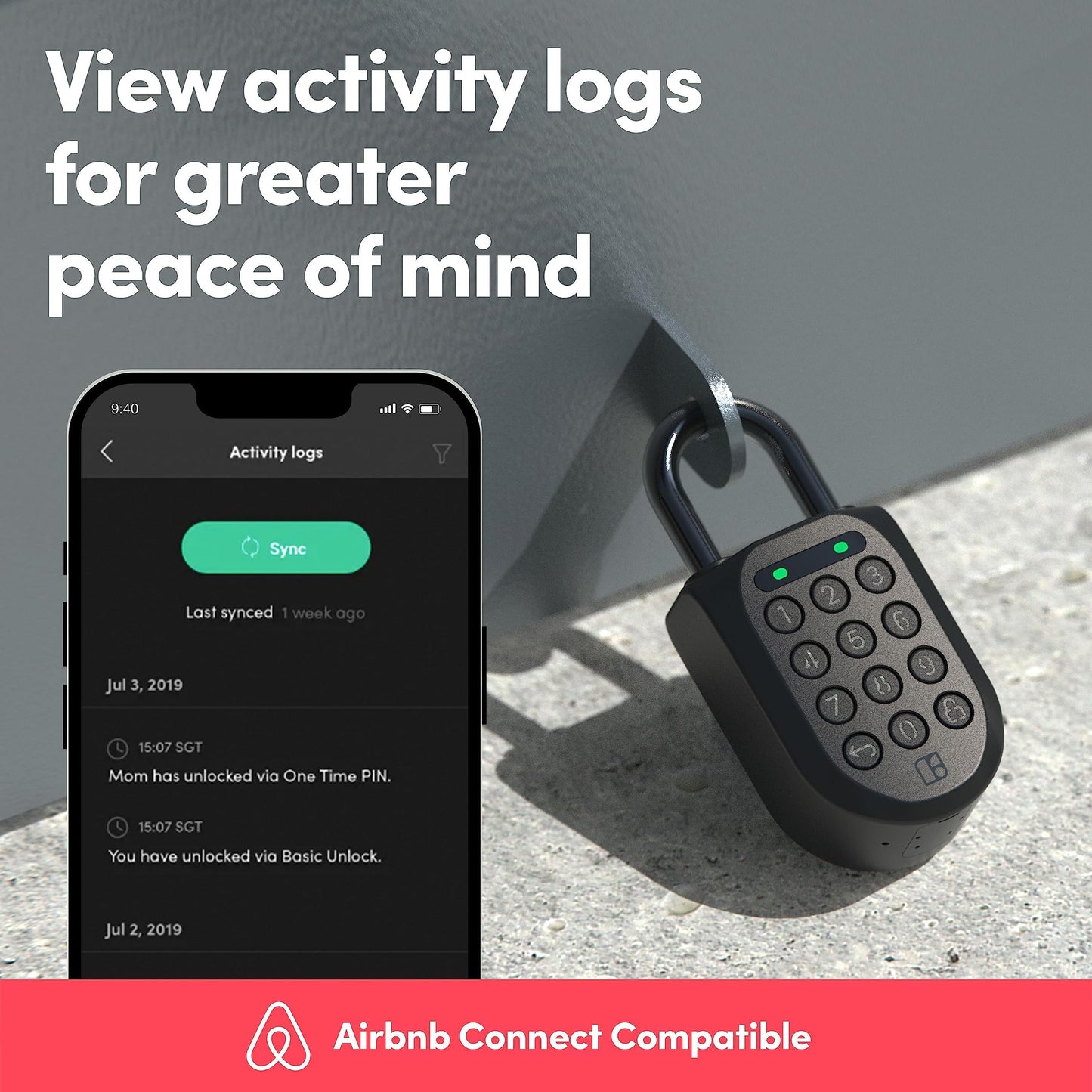 igloohome New Smart Padlock 2 (SP2), The Toughest Smart Padlock – Share Access from Anywhere with the Mobile app (iOS/Android) – No WiFi Needed, Waterproof & Rechargeable