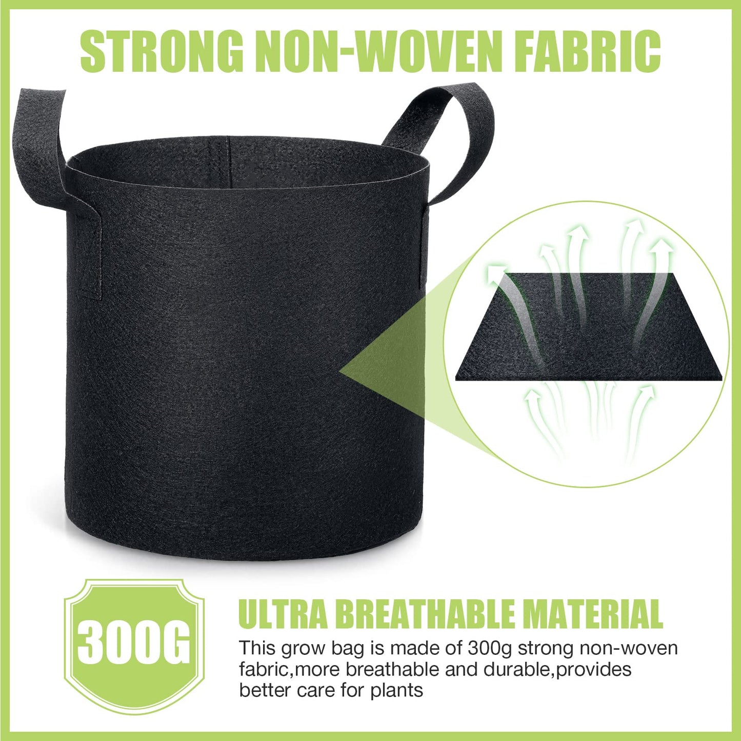 Boao 30 Pack 2 Gallon Grow Bags Aeration Fabric Pots for Plants with Handles Thickened Non Woven Grow Pots Bulk Plant Bags for Garden Vegetable Flower
