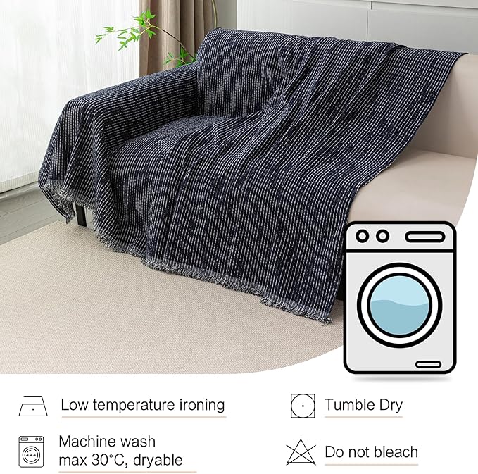 MYSKY HOME Couch Covers for 2 Cushion Couch Sofa, Chenille L Shape Sectional