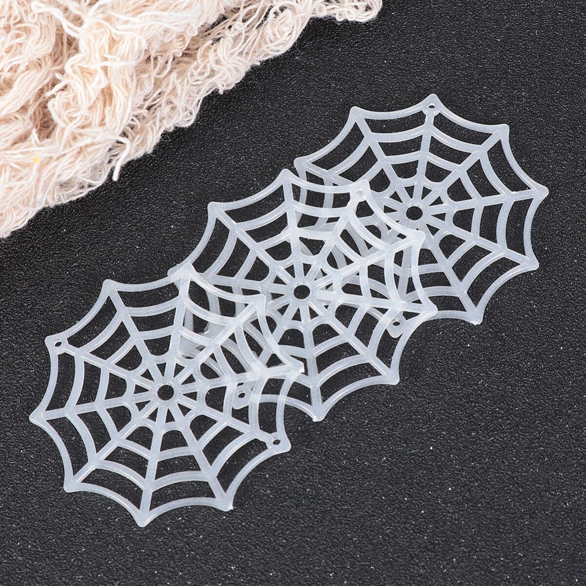 Abaodam Festive Supplies 50Pcs Spider Webs Plastic Cobweb Holiday Accessories for Halloween Decoration () Halloween Cobweb Decorations