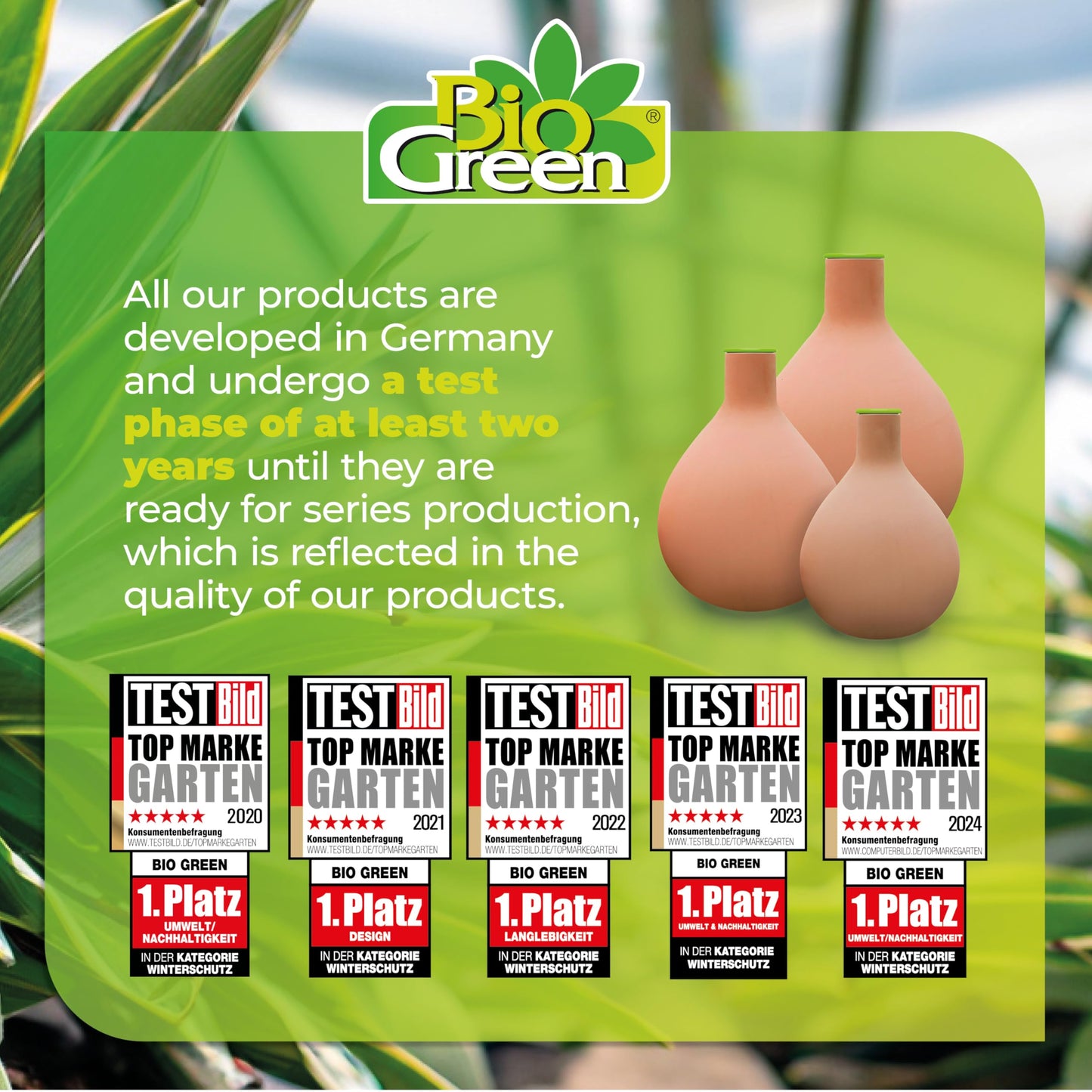 BioGreen Plant Self-Watering System Hydro MAX S | 0.3 gal | Irrigation Ø 23.6 in | Olla Made of Fired Clay | Environmentally Friendly | Terracotta Water Saver for Gardens, Vegetables & Raised Beds