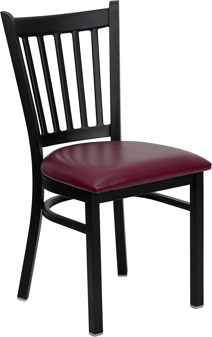 Flash Furniture 4 Pack HERCULES Series Black Vertical Back Metal Restaurant