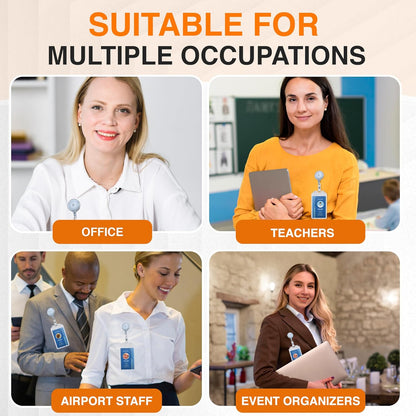 25 Pack Badge Reels Retractable Badge Holder with Clip, ID Badge Reel, Retractable Clip with Clear Vinyl Strap & Alligator Swivel, No Twist Dispenser (Clear)