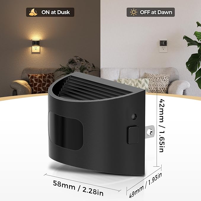 DORESshop LED Night Light[2 Pack], Night Lights Plug into Wall, 3 Color Temperatures Plug in Night Light with Motion Sensor, Dusk to Dawn Sensor, Nightlights for Adults, Bedroom, 3CCT