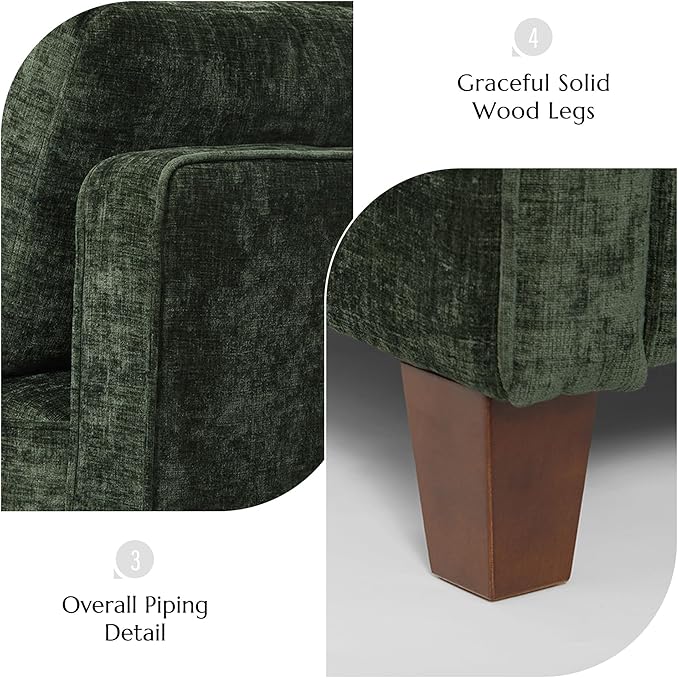 Luxury Oversized Accent Chair, 40.9" Upholstered Comfy Piping Single Armchairs