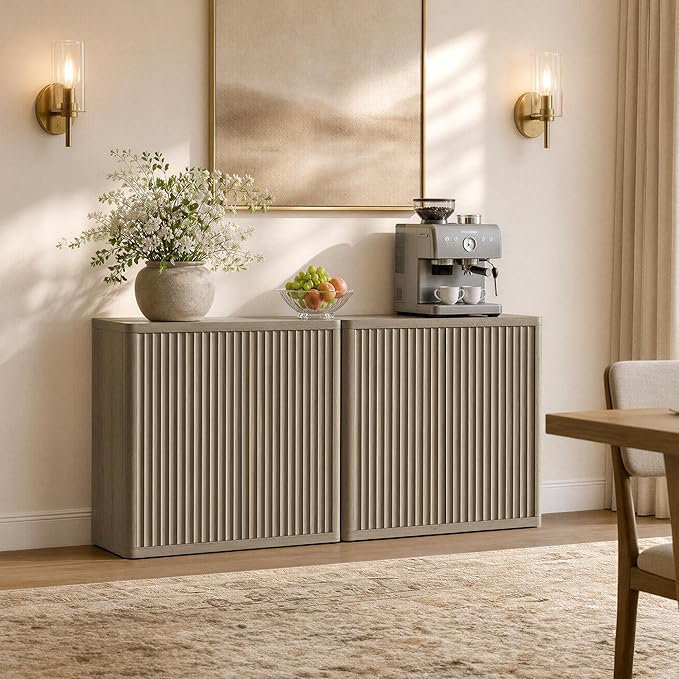 SICOTAS Buffet Cabinet with Storage 138.4" Sideboard Accent Modern Credenza