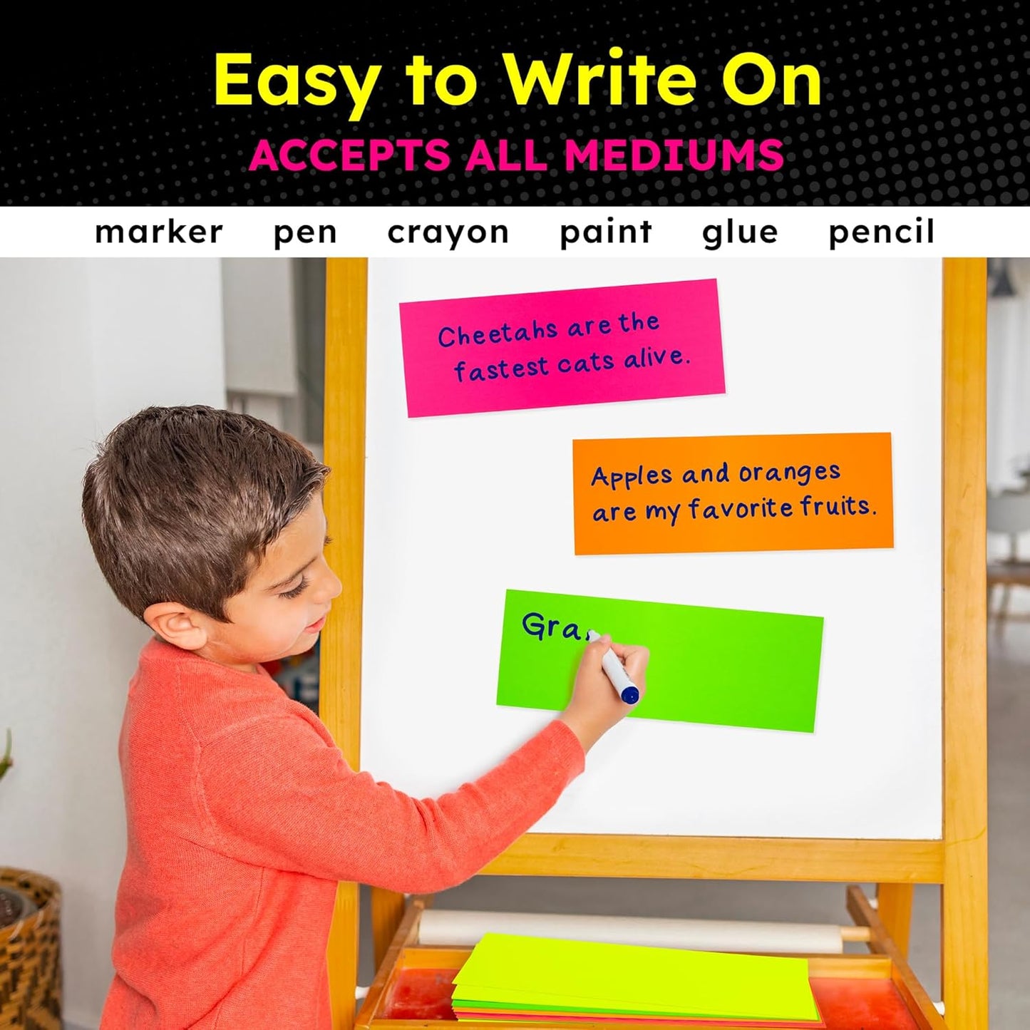 Hygloss Small Poster Board 4x11 - 50 Neon Red Single Color Poster Boards Bulk Pack - 10 Pt. Thickness Colored Poster Board Paper for Projects, Flash Cards, Signs - Posterboard Multipack 4" x 11"