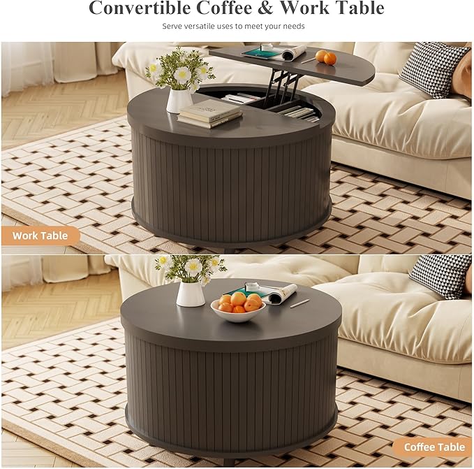 Easyego Lift Top Coffee Table for Small Spaces, 31.5" Mid-Century Modern Wooden