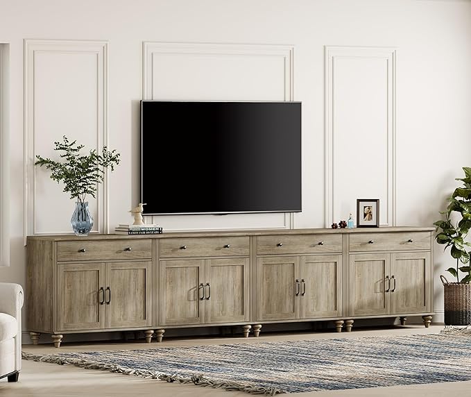 WAMPAT Farmhouse TV Stand for 85 inch TV