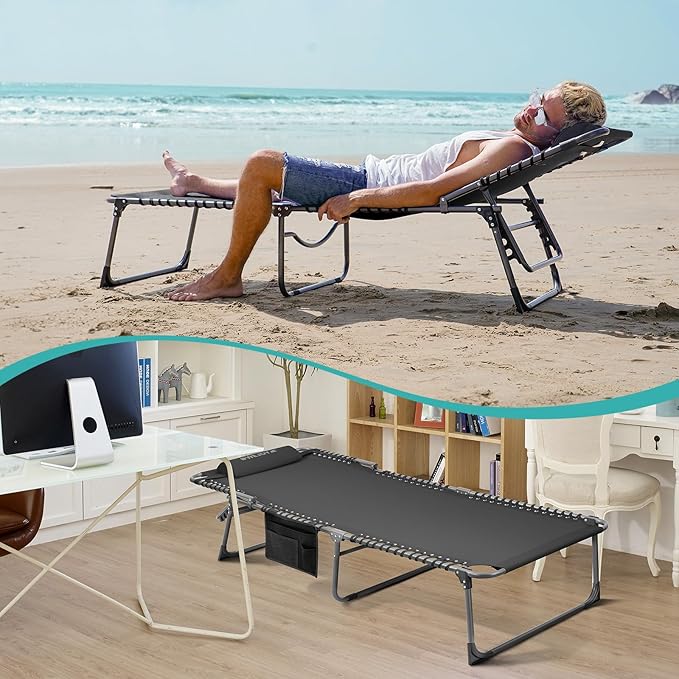 #WEJOY Folding Lounge Chair Outdoor, 5-Position Adjustable Sunbathing Tanning