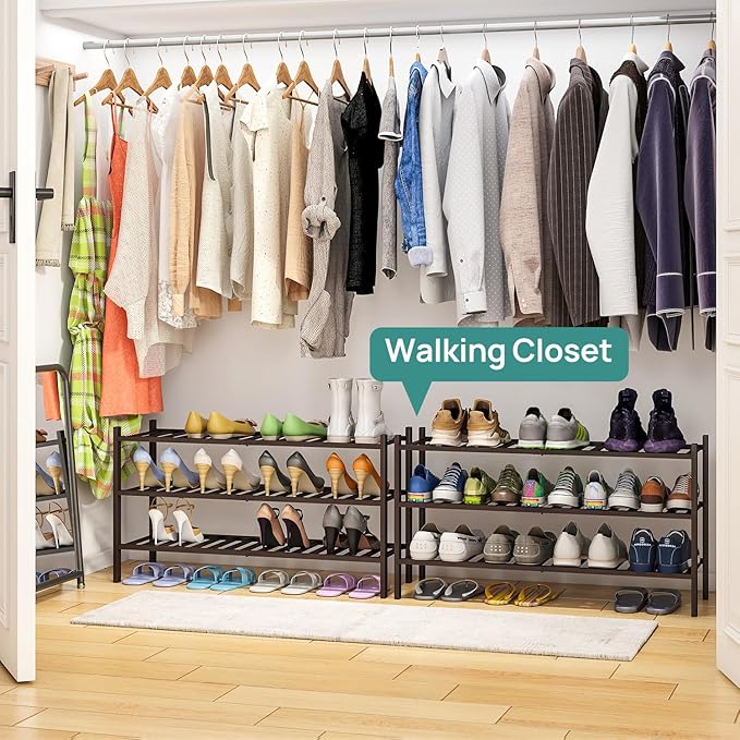 viewcare Long Shoe Rack, Bamboo Wood Shoe Rack
