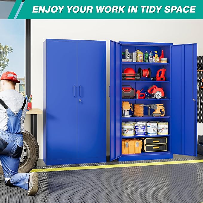 SISESOL Blue Metal Storage Cabinet