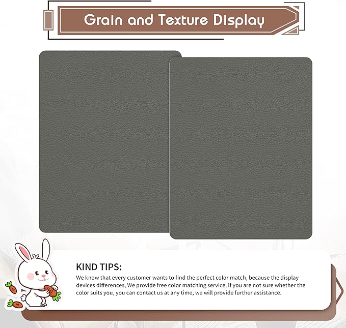 KING MOUNTAIN Leather Repair Patch, 2 Packs 9 x 11 Inches self Adhesive Leather