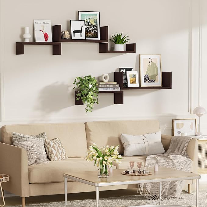 SRIWATANA Floating Shelves for Wall, Wall Shelves for Bathroom, Living Room