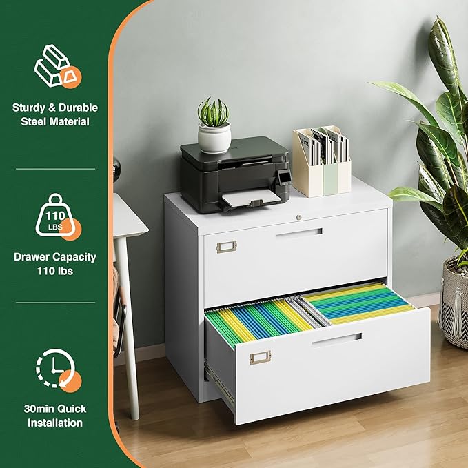Letaya 2 Drawer Metal Filing Organization Office Cabinets