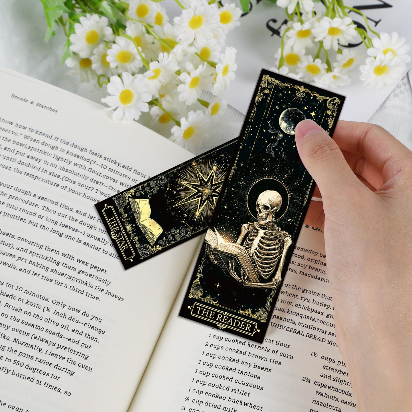 100 Pcs Gothic Tarot Bookmarks Bulk, Dark Academia Witchy Book Marks for Reading, Skeleton Paper Page Markers, Bookish Gifts for Reading Women Book Lovers Men, Dark Romance Merch