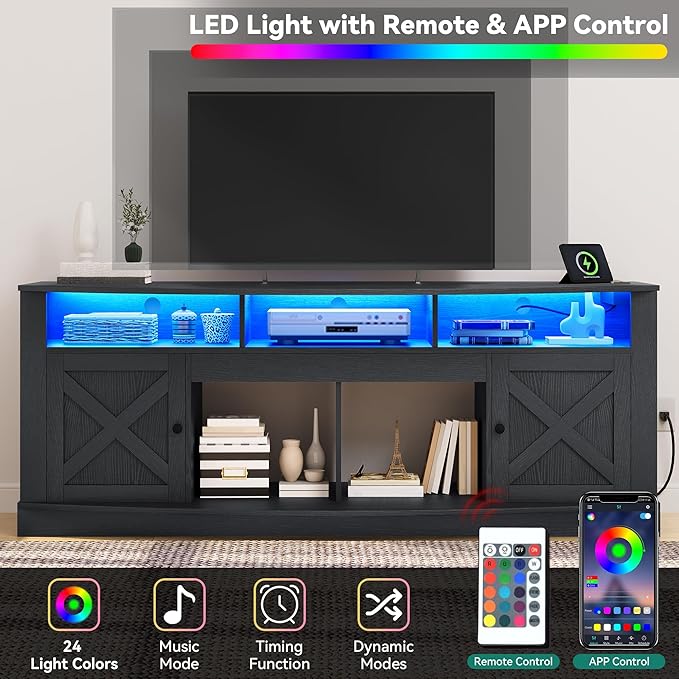 YITAHOME TV Stand for 75/80 Inch TV, Media Furniture TV Table