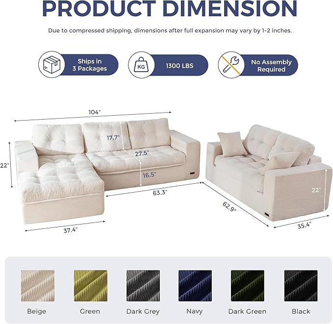 MAXYOYO Modular Sectional Sofa