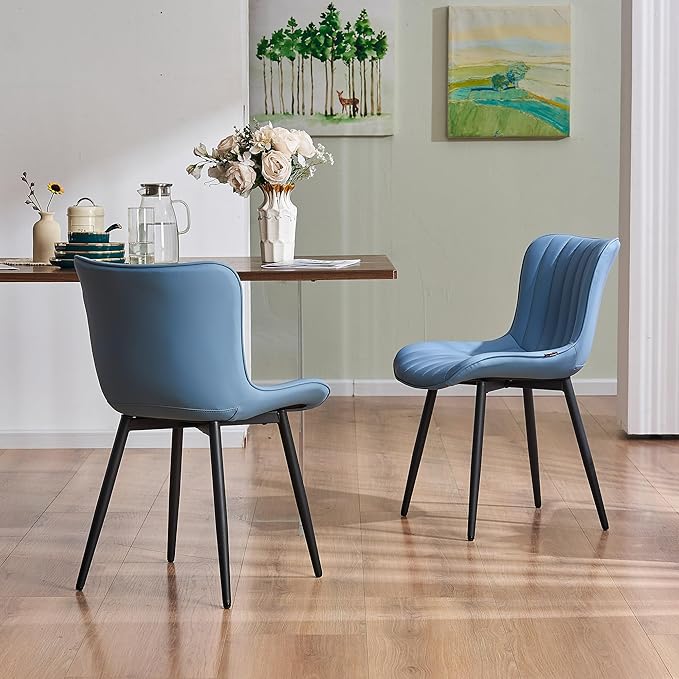 YOUNUOKE Mid-Century Modern Dining Chairs Set of 2, Armless Accent Chair