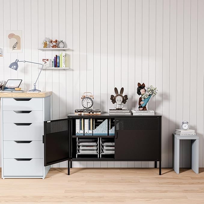 Washsemba 2 Door Storage Sideboard, Metal Storage Cabinet