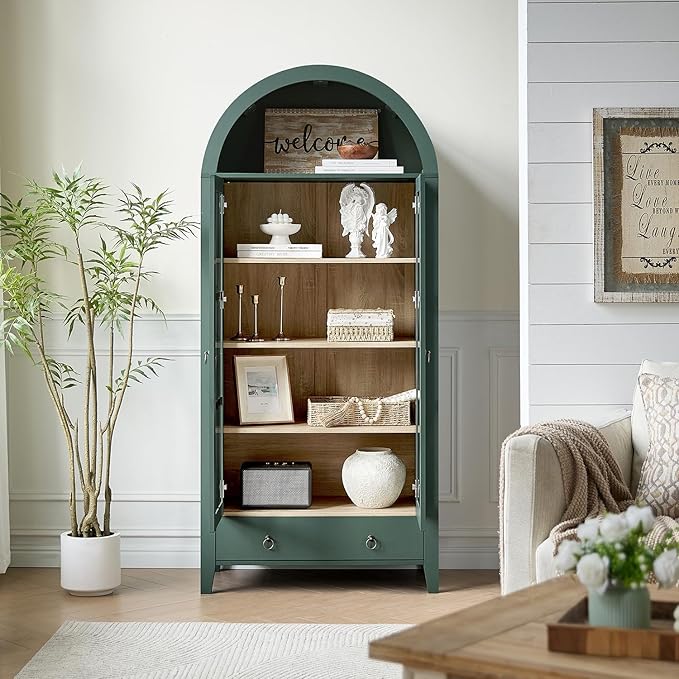 RowyPoey Farmhouse Arched Cabinet