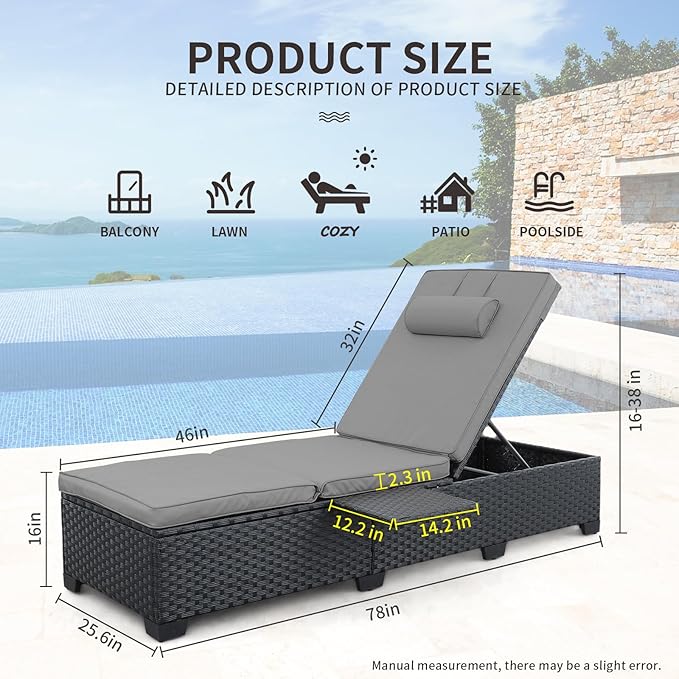 WAROOM Outdoor Chaise Lounge Chairs