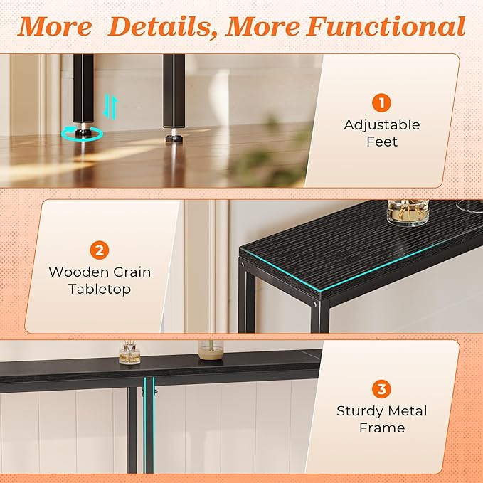 SUPERJARE 102.4 Inch Sofa Table
