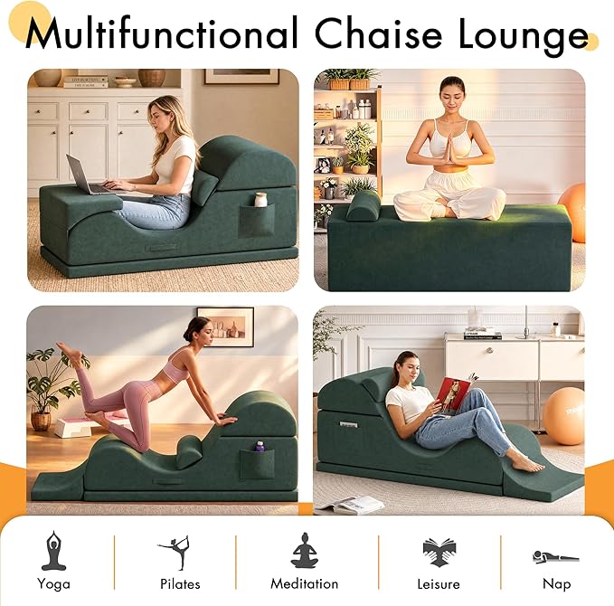 Convertible Yoga Chair for Adults, Ergonomic Foam Lounge