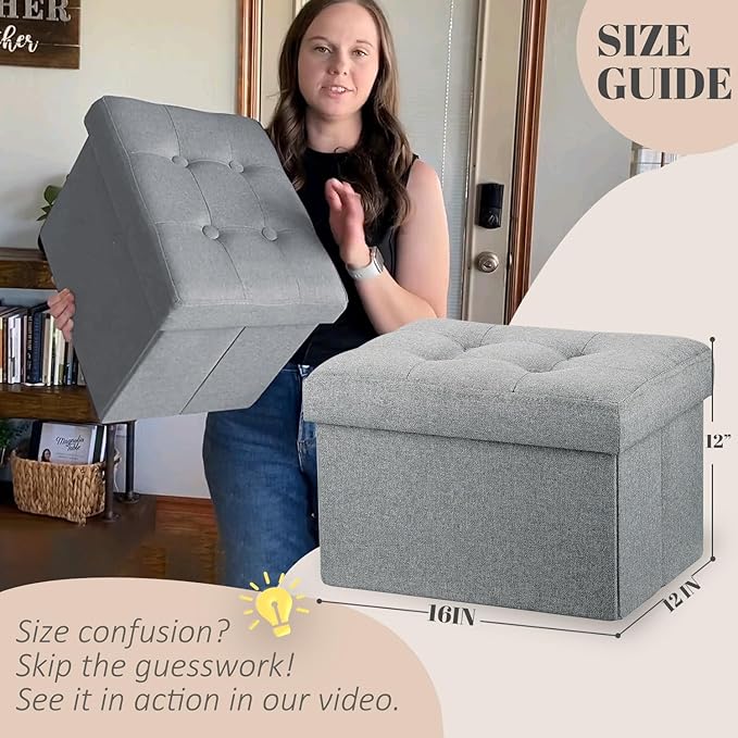 LINMAGCO Ottoman Storage Ottoman