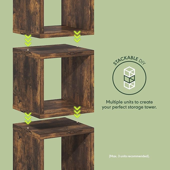 Furinno Cubicle Book Shelf, Stackable Bookshelf, Cube Storage Organizer Bookcase