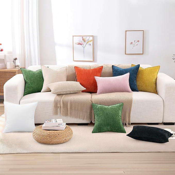 decorUhome Summer Couch Throw Pillow Covers 16x16 Set of 2, Decorative Soft