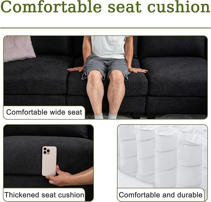 122.8" Large Sectional Couches for Living Room, 6 Seater L Shaped Modular