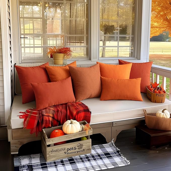 MIULEE Pack of 2 Decorative Outdoor Solid Waterproof Throw Pillow Covers Faux