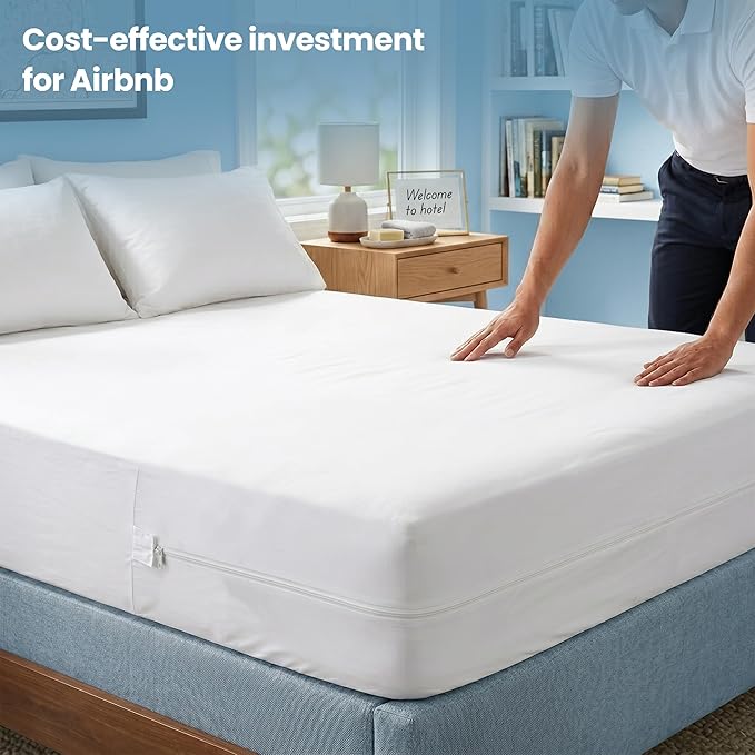 Utopia Bedding Queen Mattress Protector Zippered, 100% Waterproof Bed Bug and