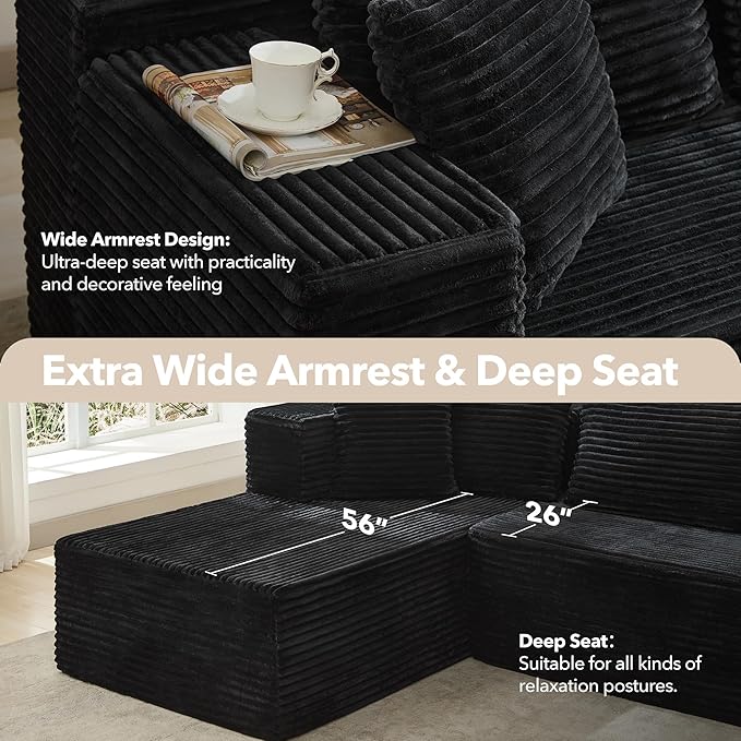 Modular Sectional Sofa Cloud Sectional Couch, Oversized Sofa Sleeper