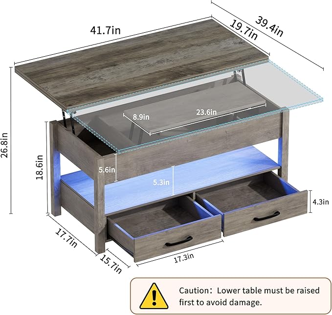 SYESWAY 42'' Lift Top Coffee Table