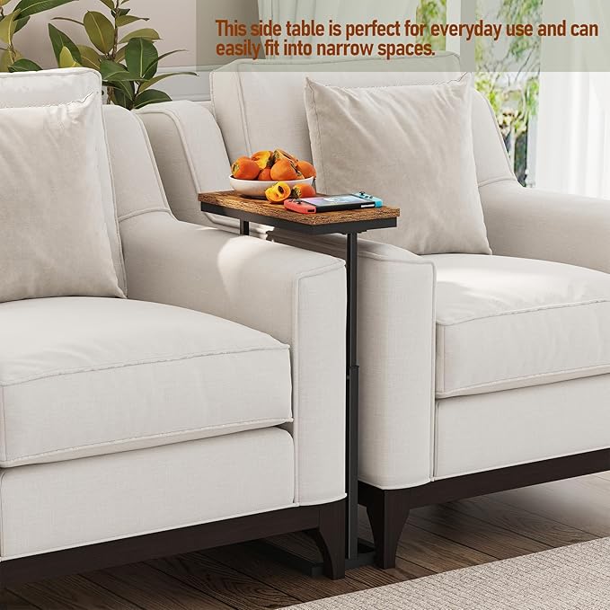 TUTOTAK End Table, Side Table, Tall Couch Table, Sofa Table, Living Room