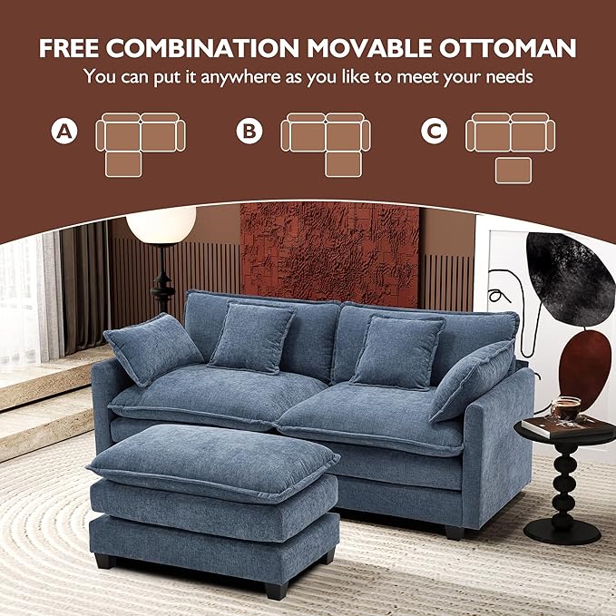 Ihanherry 77" L Shaped Modern Sofa Modular Sectional Cloud Couch