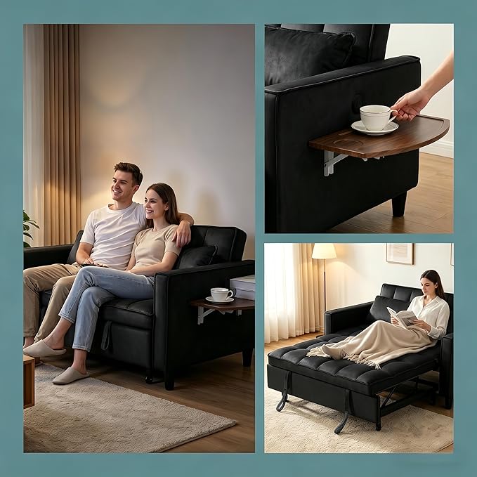 4 in 1 Convertible Sofa Bed, Pull Out Couch
