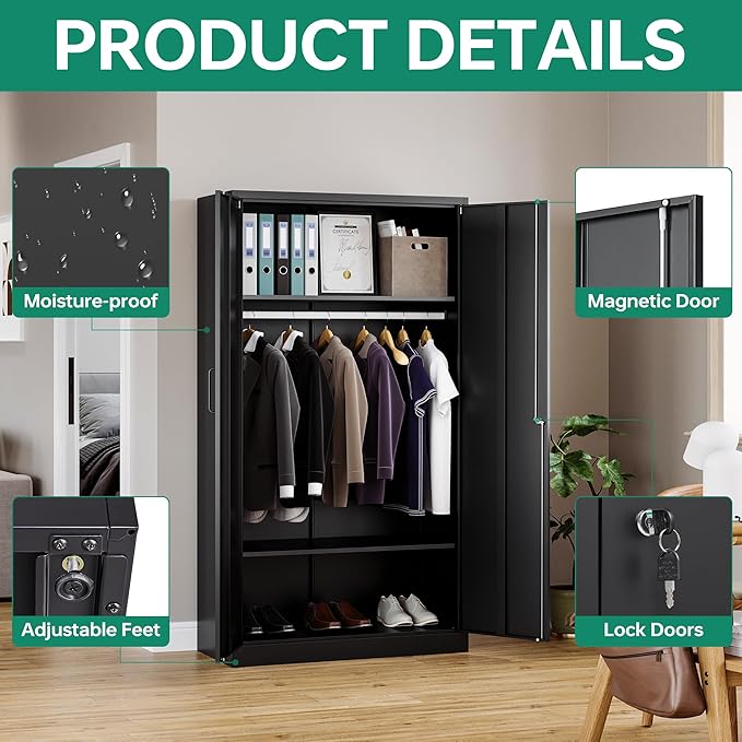 Letaya Metal Wardrobe Cabinets
