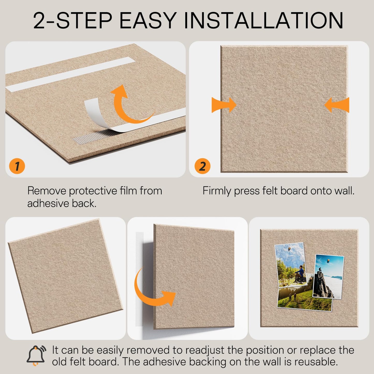 MaxGear Large Cork Board for Wall 36" x 24", Tan Bulletin Board, 6 Pack Felt Wall Tiles with Pushpins, Cork Boards for Office Pin Board Tack Board Cork Boards