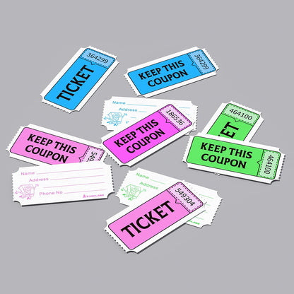 Fluorescence Raffle Tickets Double Roll 2000 Tickets Neon Green 50/50 Tickets for Events, Entry, Class Reward, Fundraiser & Prizes