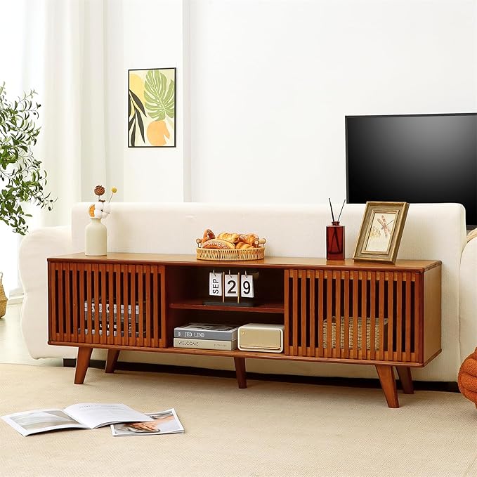 Bamboo TV Stand for TVs up to 65", Accent Entertainment Center