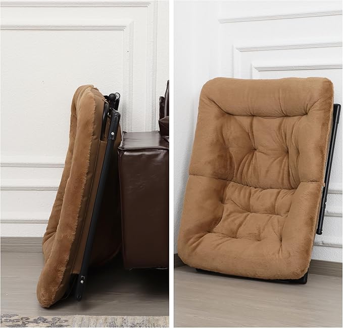 Comfy Saucer Chair for Adults, Soft Faux Fur Bedroom Chair, Accent Dorm Chairs